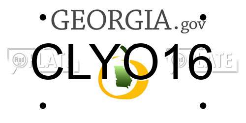 CLYO16 Georgia License Plate