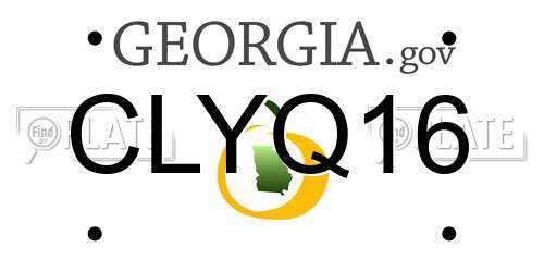 CLYQ16 Georgia License Plate