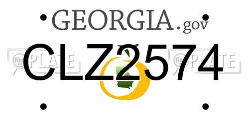 CLZ2574 Georgia License Plate
