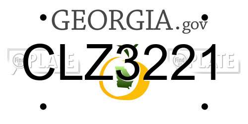 CLZ3221 Georgia License Plate