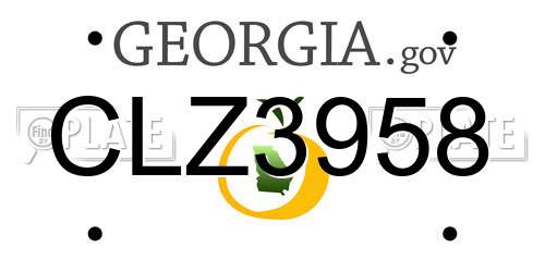 CLZ3958 Georgia License Plate
