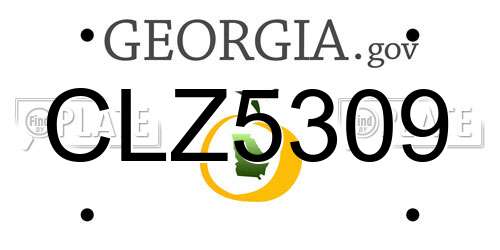 CLZ5309 Georgia License Plate