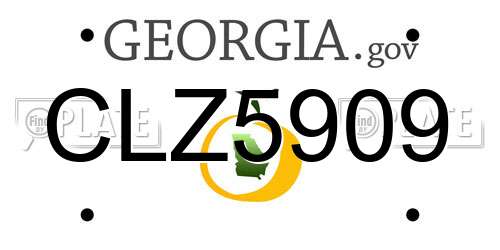 CLZ5909 Georgia License Plate