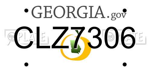 CLZ7306 Georgia License Plate