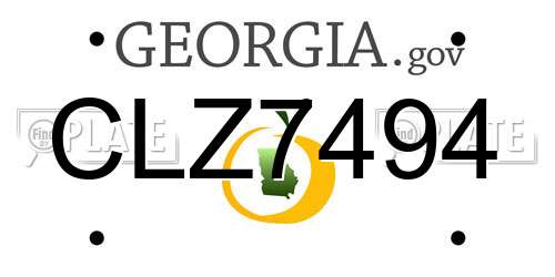CLZ7494 Georgia License Plate