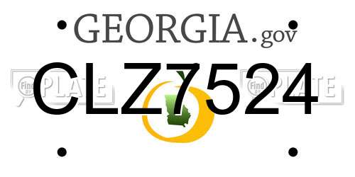 CLZ7524 Georgia License Plate