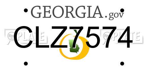 CLZ7574 Georgia License Plate