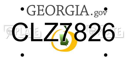 CLZ7826 Georgia License Plate