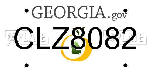 CLZ8082 Georgia License Plate