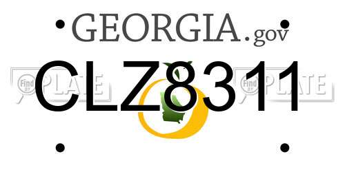 CLZ8311 Georgia License Plate