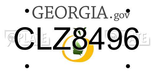 CLZ8496 Georgia License Plate