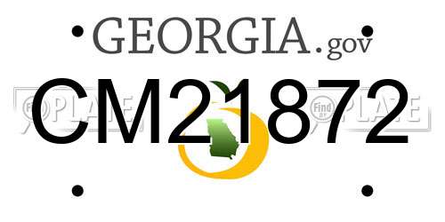 CM21872 Georgia License Plate