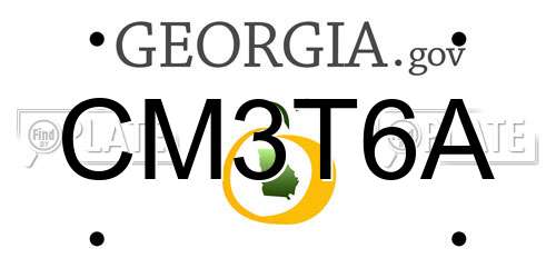 CM3T6A Georgia License Plate