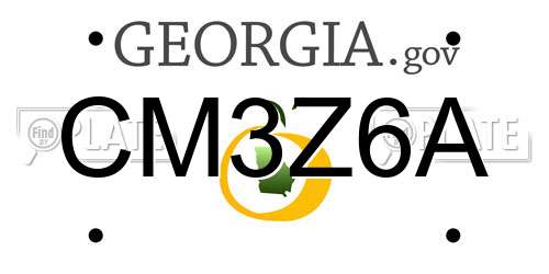 CM3Z6A Georgia License Plate