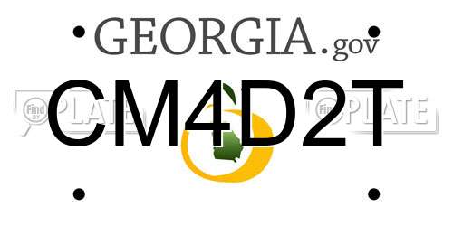 CM4D2T Georgia License Plate