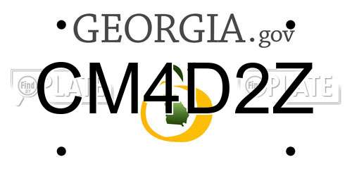 CM4D2Z Georgia License Plate