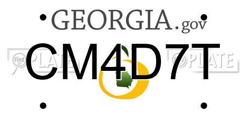 CM4D7T Georgia License Plate
