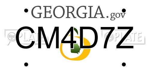 CM4D7Z Georgia License Plate
