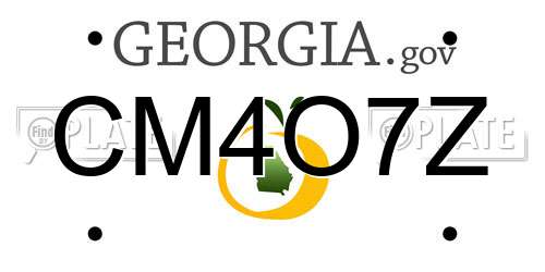 CM4O7Z Georgia License Plate