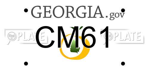 CM61 Georgia License Plate