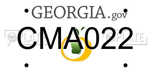 CMA022 Georgia License Plate