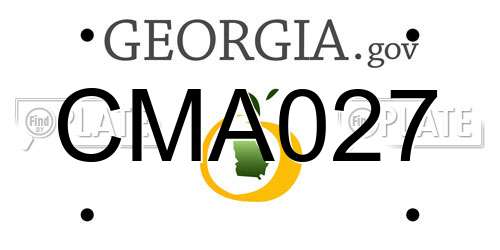 CMA027 Georgia License Plate