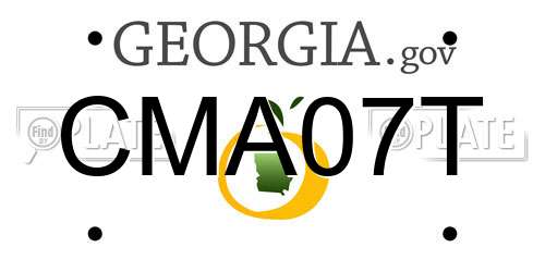 CMA07T Georgia License Plate