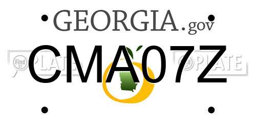 CMA07Z Georgia License Plate