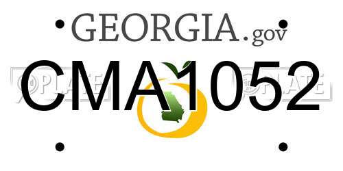 CMA1052 Georgia License Plate