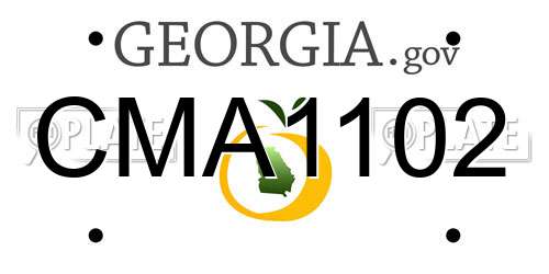 CMA1102 Georgia License Plate