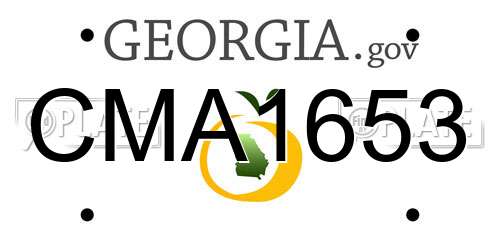 CMA1653 Georgia License Plate