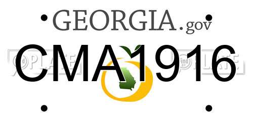 CMA1916 Georgia License Plate