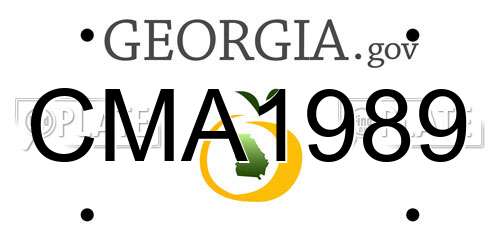CMA1989 Georgia License Plate