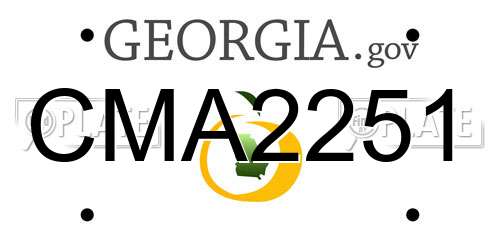 CMA2251 Georgia License Plate