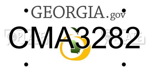 CMA3282 Georgia License Plate