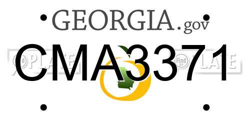 CMA3371 Georgia License Plate
