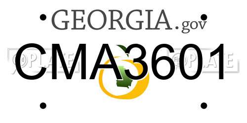 CMA3601 Georgia License Plate