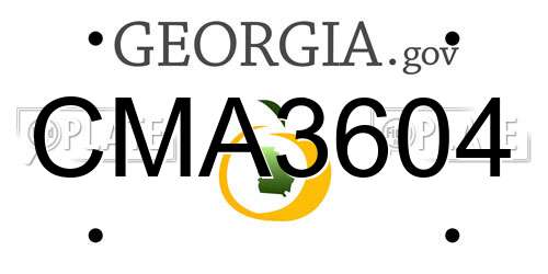 CMA3604 Georgia License Plate