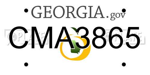 CMA3865 Georgia License Plate