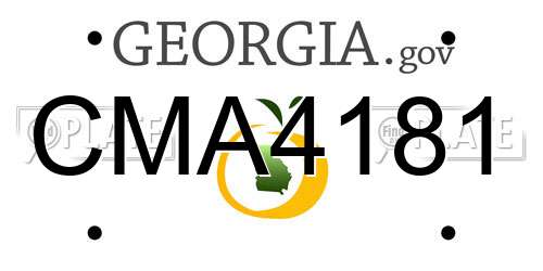 CMA4181 Georgia License Plate
