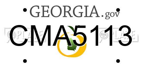 CMA5113 Georgia License Plate