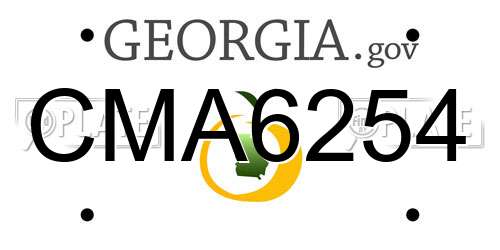 CMA6254 Georgia License Plate