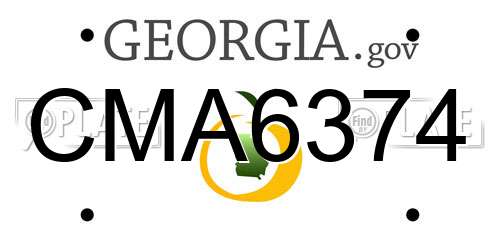CMA6374 Georgia License Plate