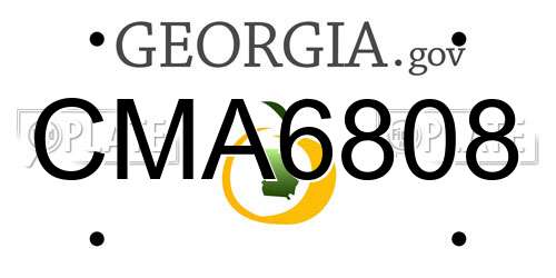 CMA6808 Georgia License Plate