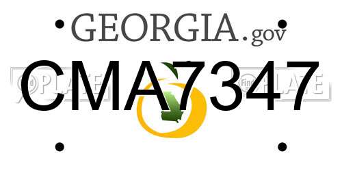 CMA7347 Georgia License Plate