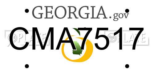 CMA7517 Georgia License Plate