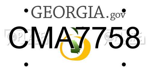 CMA7758 Georgia License Plate