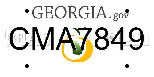 CMA7849 Georgia License Plate