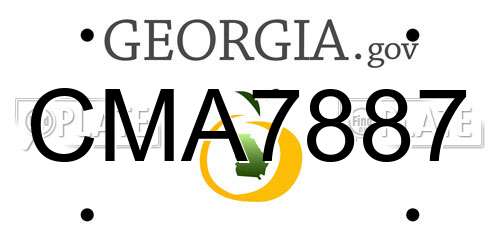 CMA7887 Georgia License Plate