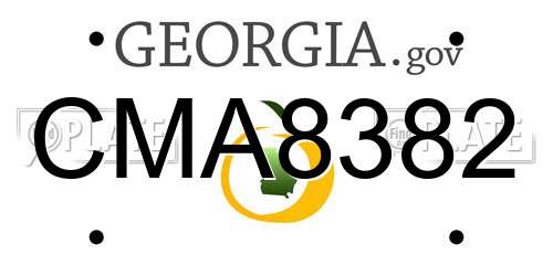 CMA8382 Georgia License Plate